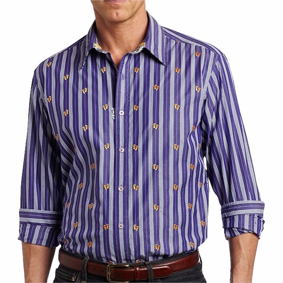 Robert Graham Freshly Laundered Shirt Embroidered Flip Flops Button Up Men’s XL - Picture 16 of 16